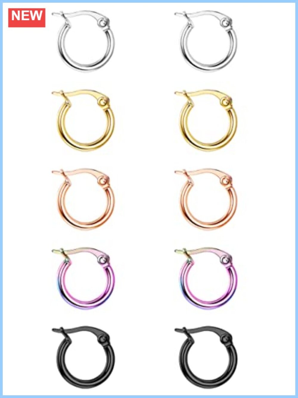 Small Hoop Earrings for Women Hypoallergenic Surgical Steel 14K Gold Plated